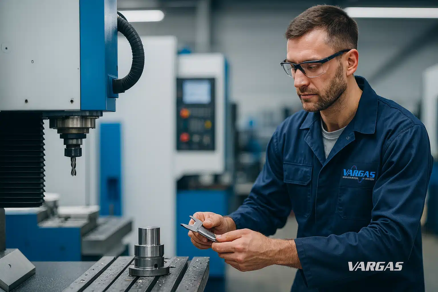 Ets-Vargas-Reactivite-Usinage Opérateur en atelier d’usinage – réactivité et précision dans la sous-traitance industrielle chez Ets Vargas